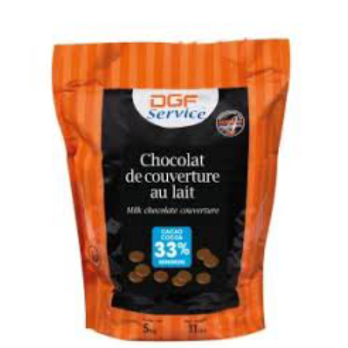 Chocolat de couverture Lait 33% DGF 5KG