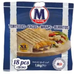 M tacos tortillas 30 cm 18 pc (90g)