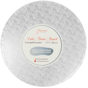 Planche ronde argentée avec motif de fleur 50cm