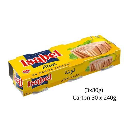 Thon à l'huile végétale Isabel Carton 30 pièces x 240g